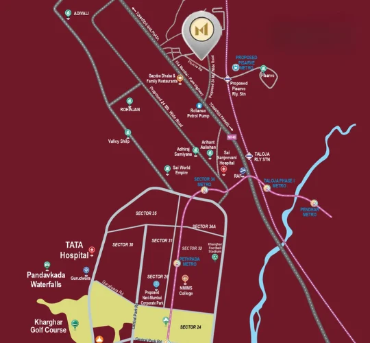 Mahavir Exotique Kharghar loaction map